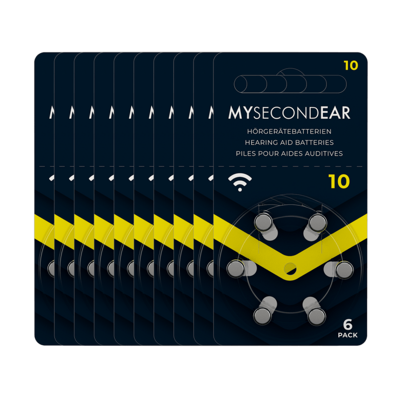 MySecondEar Hörgerätebatterien 60 Stück MySecondEar Hörgerätebatterien 10